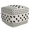 Laddha Home Designs 18" White and Black Geometric Arrow Square Pouf Ottoman